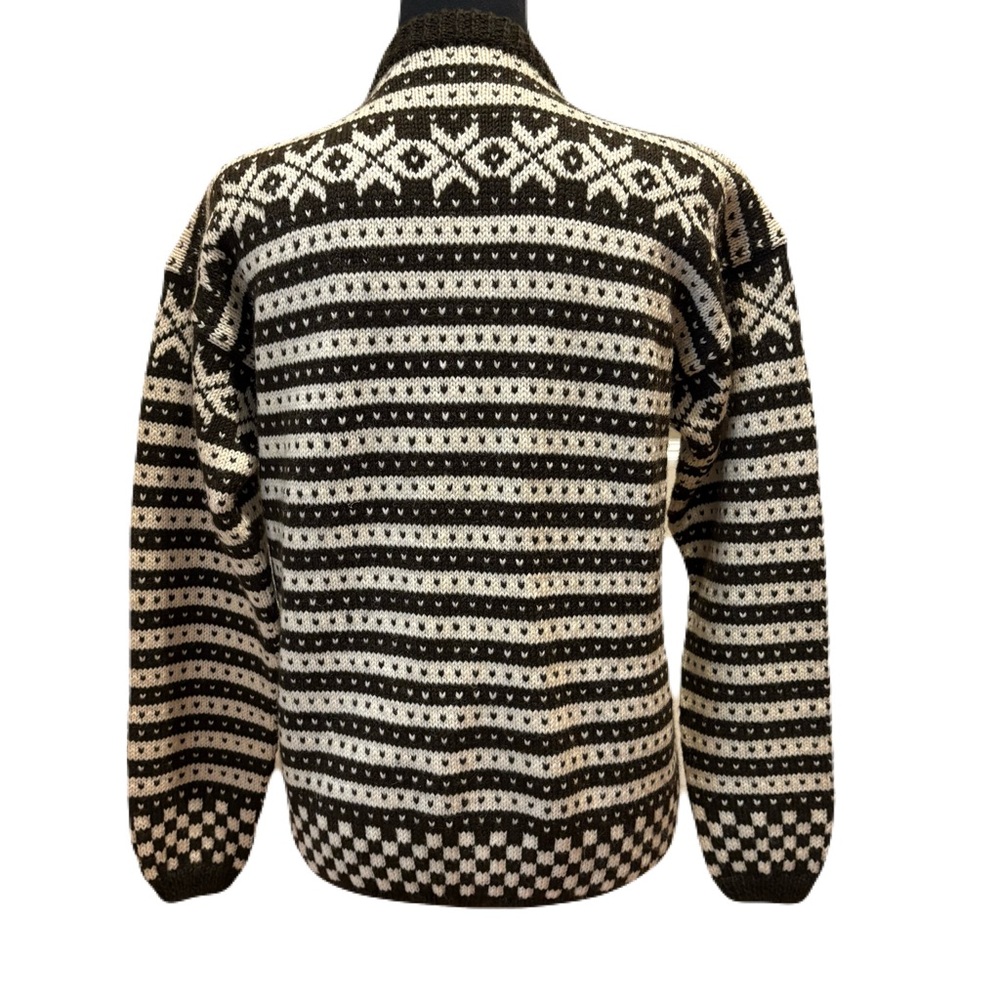 Vintage Norwegian Wool Cardigan Brødrene Søylænd Fair Isle Sweater M Nordic - Picture 3 of 7